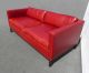 Design Within Reach Contemporary Red Leather Low Profile Designer Sofa Couch Post-1950 photo 2