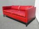 Design Within Reach Contemporary Red Leather Low Profile Designer Sofa Couch Post-1950 photo 3