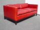 Design Within Reach Contemporary Red Leather Low Profile Designer Sofa Couch Post-1950 photo 4