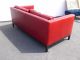 Design Within Reach Contemporary Red Leather Low Profile Designer Sofa Couch Post-1950 photo 5
