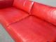 Design Within Reach Contemporary Red Leather Low Profile Designer Sofa Couch Post-1950 photo 6