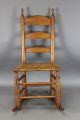 Rare Late 18th C Child ' S 3 Slat Back Side Rocking Chair Shaker Style Great Form Primitives photo 1