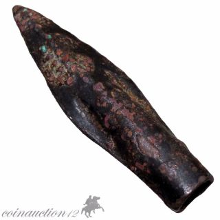 Stunning Ancient Greek Archaic Period Bronze Arrowhead 800 - 500 Bc photo