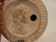 Ancient Antique Roman Clay Oil Lamp W/ Emperor Profile, Roman photo 1