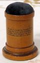 Antique Mauchline Ware Small Pincushion Thimble Holder Brig O’doon Robert Burns Tools, Scissors & Measures photo 2