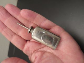 Vintage Very Small Thumb Pump Oil Can - Pat ' D April 23,  1897 Sewing Oil? photo
