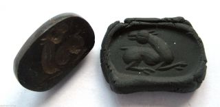 Circa.  400 A.  D Sassanian Empire Zoomorphic Pirite Seal Matrix - Horse Detail photo