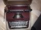 Antique/vintage 1950s Olympia De Luxe Typewriter Burgundy Case Flawless Typewriters photo 4