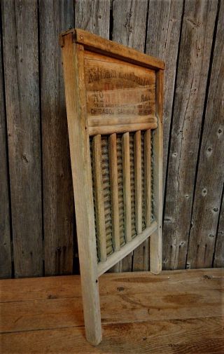 Antique Primitive Vtg Wash Board Old Country Farmhouse National 801 photo
