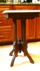 Antique Victorian Eastlake Walnut Carved Marble Top Lamp Table 1800-1899 photo 5