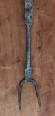 Antique Early 1800s Decorated Hand Wrought Iron Flesh Hearth Fork Folk Art 1 Primitives photo 2