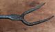 Antique Early 1800s Decorated Hand Wrought Iron Flesh Hearth Fork Folk Art 1 Primitives photo 6