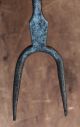 Antique Early 1800s Decorated Hand Wrought Iron Flesh Hearth Fork Folk Art 1 Primitives photo 7