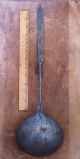 Antique Early 1800s Decorated Hand Wrought Iron Heath Cooking Ladle Folk Art 3 Primitives photo 1