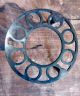 Primitive Antique Plated Iron Metal Footed Trivet Stove Cover Trivets photo 1