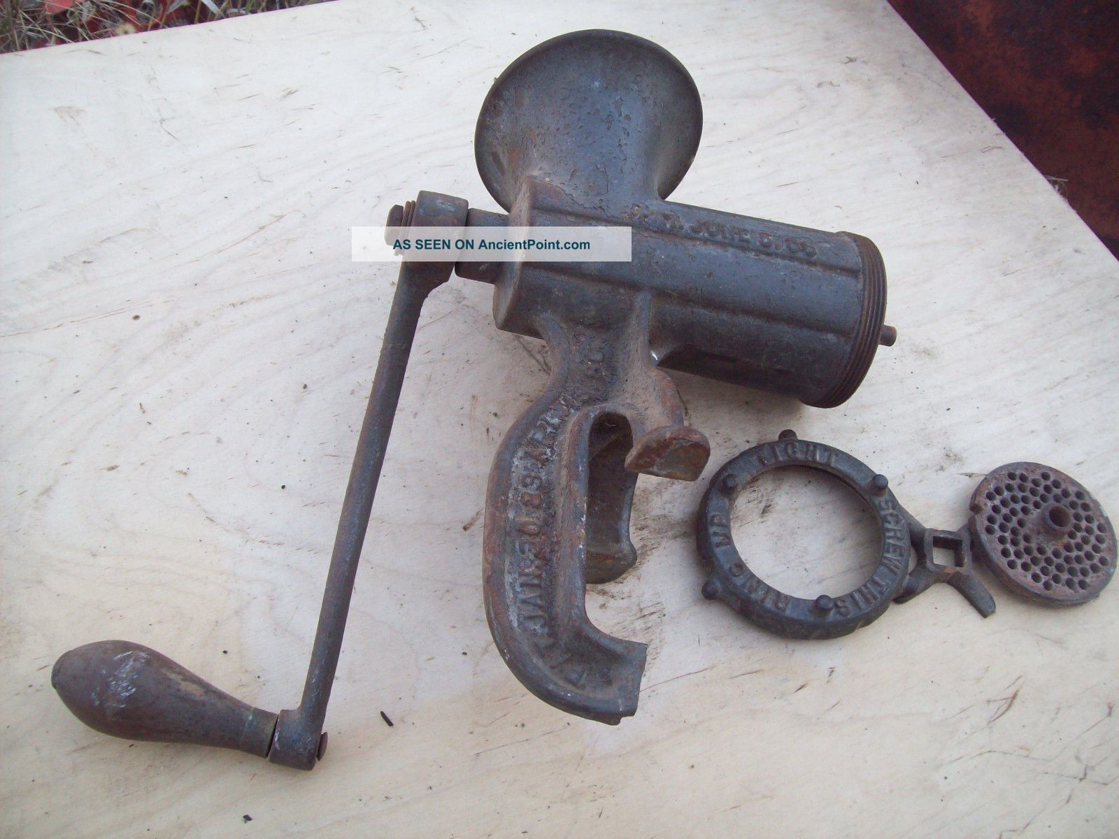 Antique Cast Iron Enterprise Tinned Meat Chopper No 10 Kitchen Meat Grinder Tool Meat Grinders photo