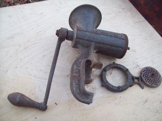 Antique Cast Iron Enterprise Tinned Meat Chopper No 10 Kitchen Meat Grinder Tool photo