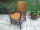 Antique Vintage Adirondack Hickory Wicker Willow Stick Rustic Wood Reed Chair Post-1950 photo 6