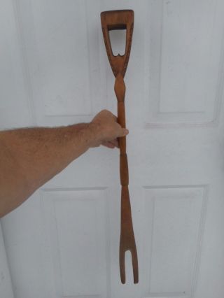 19th C.  American Hand Carved Wash Stick.  Early Folk Art Carved Wash Stick.  Aafa photo