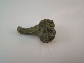 Chinese Westen Han Dynasty (206bc - 24ad) Decorated Bronze Small Belthook P973 photo