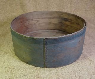 Early Primitive Antique Large Measure Pantry Box Dry Blue Paint photo