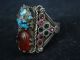 Antique Silver Ring With Stones Post Medieval 1800 Ad Stc451 Greek photo 3