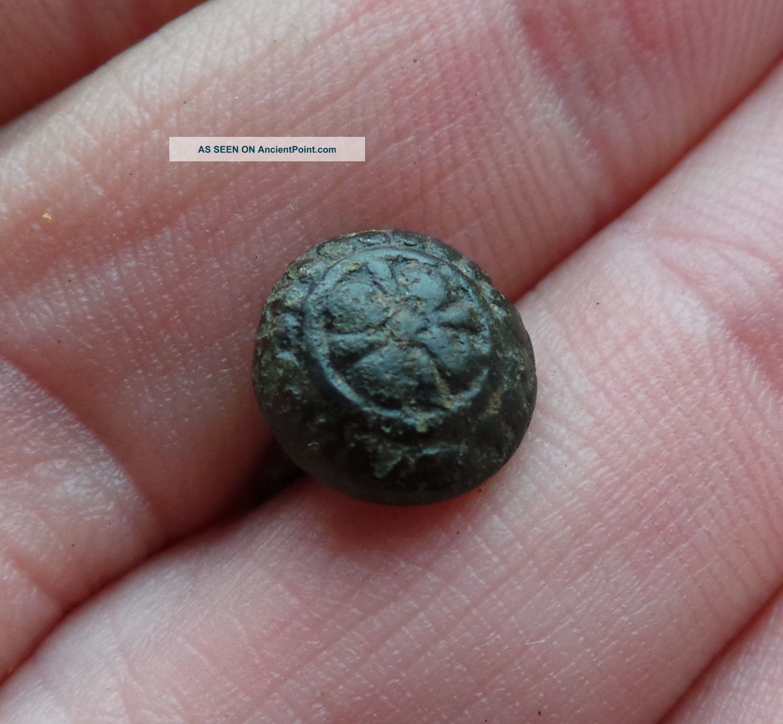 A Very Rare Model Of A Brass Tudor Rose Button From The 16th.  Century. Other Antiquities photo