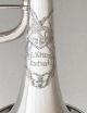 Ed.  Kruspe Erfurt Silvered German Rotary Valves Trumpet In D - Complete Restored Brass photo 9