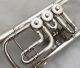 Ed.  Kruspe Erfurt Silvered German Rotary Valves Trumpet In D - Complete Restored Brass photo 7