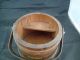 Wood Swing Handle Double Strapped Maple Sugar Sewing Firkin Bucket Basket Primitives photo 4