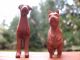 2 Tiny Vintage Wooden Dog Figurines Hand Carved Spitz Terrier Antique Folk Art Primitives photo 3