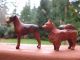 2 Tiny Vintage Wooden Dog Figurines Hand Carved Spitz Terrier Antique Folk Art Primitives photo 4