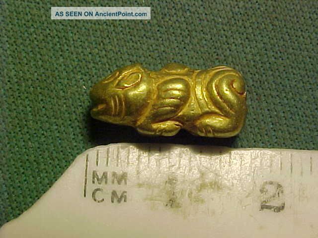 Sassanian Solid Gold Amulet Circa 224 - 642 Ad.  (recumbent Bull) Near Eastern photo