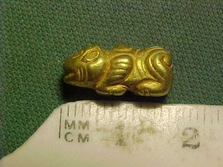 Sassanian Solid Gold Amulet Circa 224 - 642 Ad.  (recumbent Bull) photo