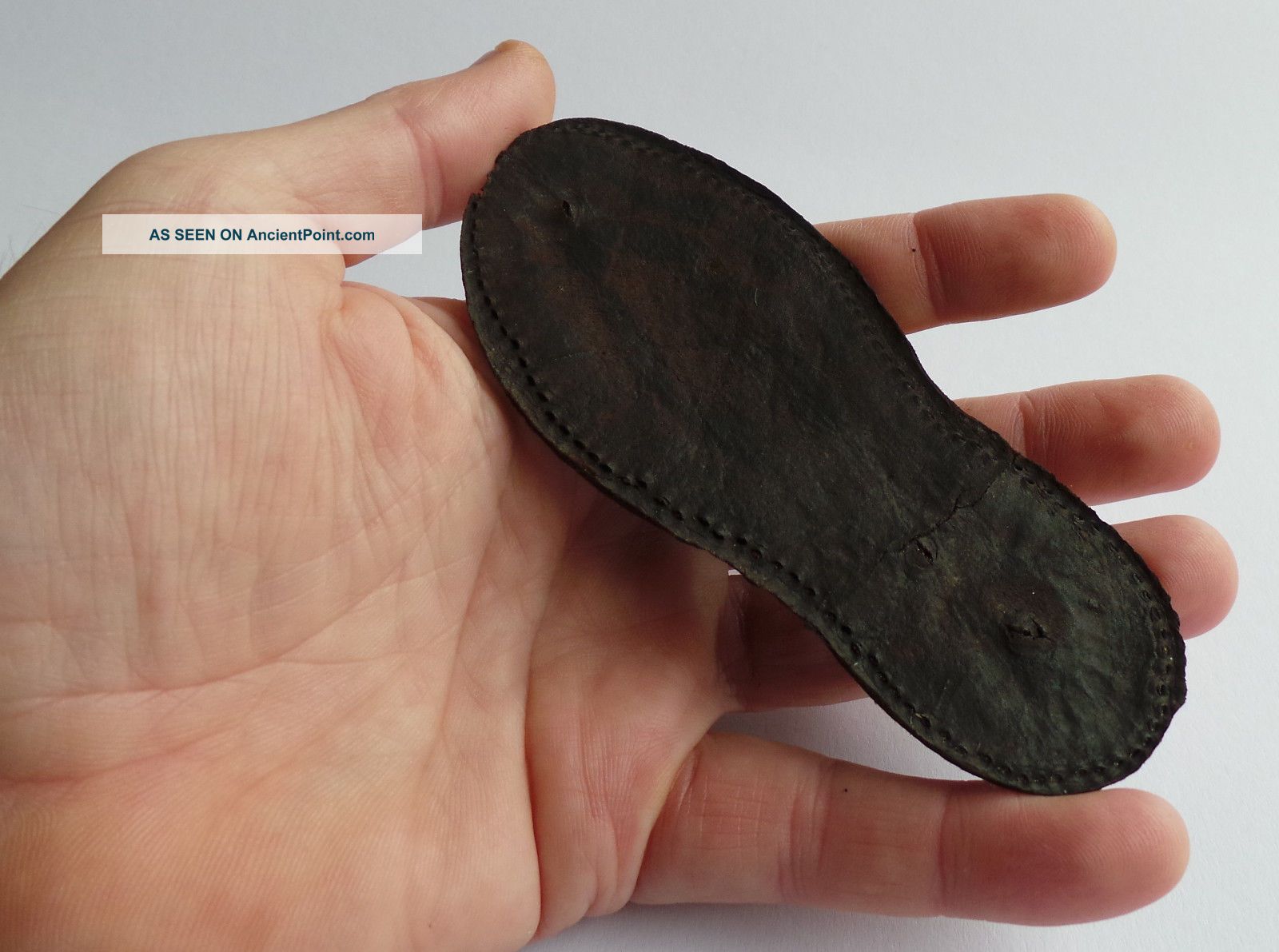 A Very Rare And Small Leather Children Shoe Sole From The Early 15th.  Century. Other Antiquities photo