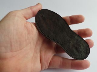 A Very Rare And Small Leather Children Shoe Sole From The Early 15th.  Century. photo