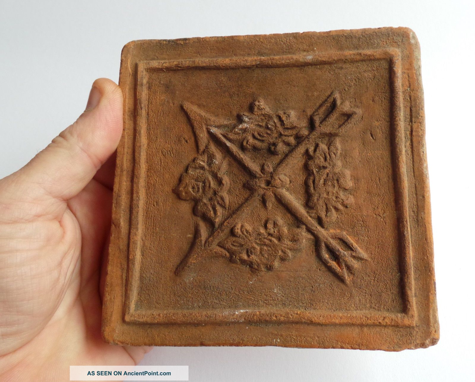 A Very Rare Decorated Fire Brick From The 16th.  Century (1550 - 1600) Other Antiquities photo
