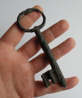 A And Large Iron Key From The 17th.  Century - Detecting Find. photo