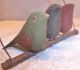 A.  Kohr Carved & Painted Wood Pa 3 Folk Art Birds On A Swing Lancaster Co.  3 Carved Figures photo 2