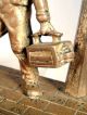Gilt Bronze Figurine Box Matchsafe Match Box Shoe Shine Boy Austria Cobbler Metalware photo 5