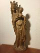Antique Hand Carved Wood Gothic Virgin Mary Our Lady Madonna & Jesus Statue Carved Figures photo 1