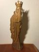 Antique Hand Carved Wood Gothic Virgin Mary Our Lady Madonna & Jesus Statue Carved Figures photo 5