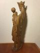 Antique Hand Carved Wood Gothic Virgin Mary Our Lady Madonna & Jesus Statue Carved Figures photo 6