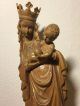 Antique Hand Carved Wood Gothic Virgin Mary Our Lady Madonna & Jesus Statue Carved Figures photo 7