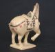 Japanese Ivory Colored Bone Netsuke/okimono - Tang Dynasty Horse Lift 1 Leg,  Sign Netsuke photo 2