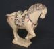 Japanese Ivory Colored Bone Netsuke/okimono - Tang Dynasty Horse Lift 1 Leg,  Sign Netsuke photo 3