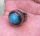 Men ' S Silver Rings Turquoise Engraved Horse Near Eastern Islam Vintage Afghan 11 Islamic photo 1