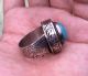 Men ' S Silver Rings Turquoise Engraved Horse Near Eastern Islam Vintage Afghan 11 Islamic photo 2