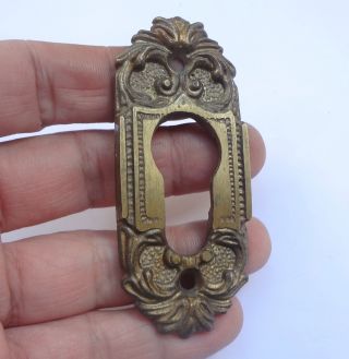 Vintage Solid Brass Keyhole Cover Escutcheon photo