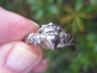 Unusual 15thc Medieval Silver Gilt Fede & Claddagh Ring photo